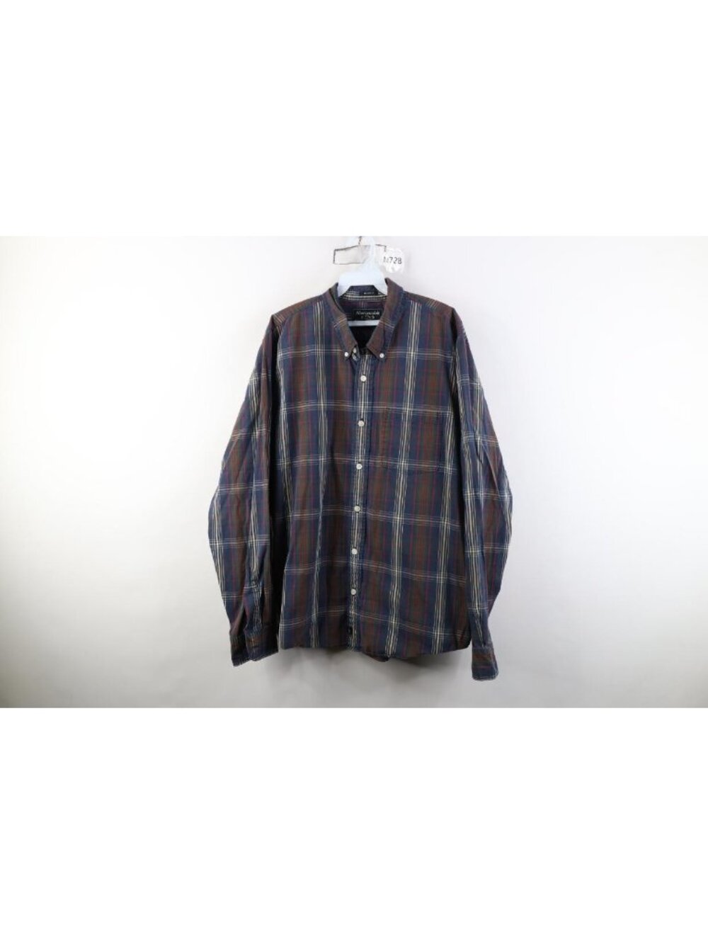 Vtg 90s Abercrombie & Fitch Mens Large Faded Muscle Collared Button Down Shirt